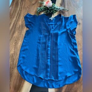 H&M Royal Blue Blouse with Pleated Front